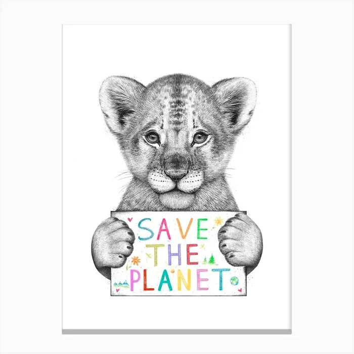 Save The Planet Canvas Print by Valeriya Korenkova