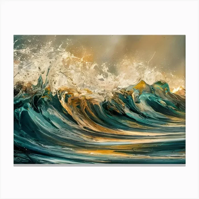 Sea Waves Art Canvas Print by Art shop