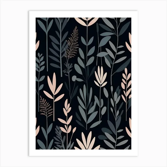 Seamless Pattern With Leaves 9 Art Print by Art shop