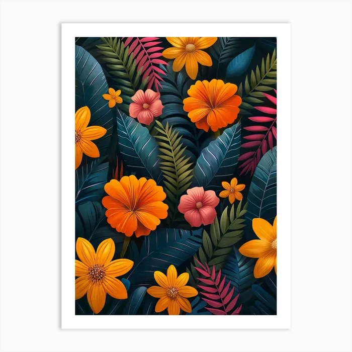 Seamless Tropical Pattern 1 Art Print by DamianLuna