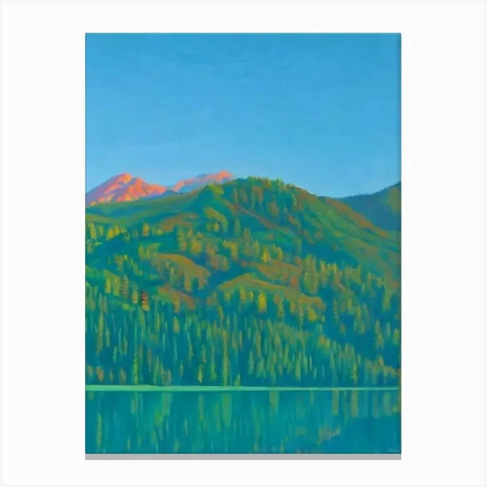 Sequoia National Park United States Of America Blue Oil Painting 1 Canvas Print by National Park Posters
