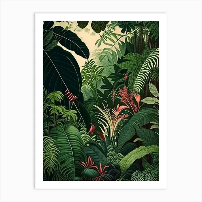Serene Rainforest 4 Botanicals Art PrintJM by Jungle Mania