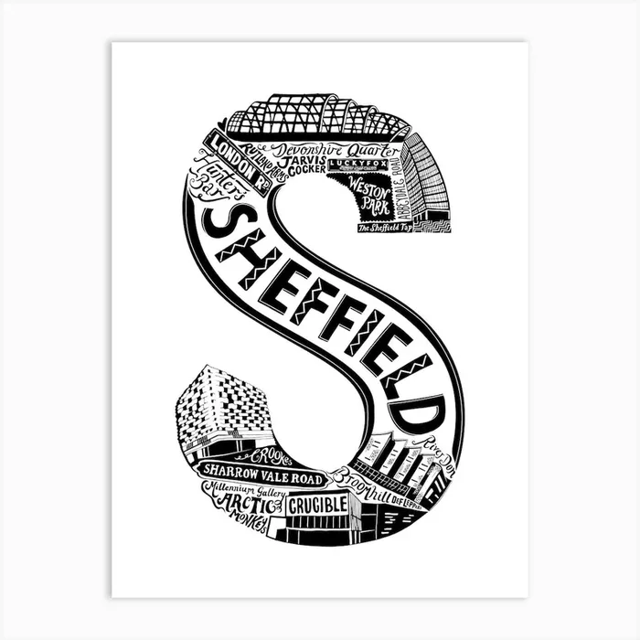 Sheffield Art Print by Lucy Loves This