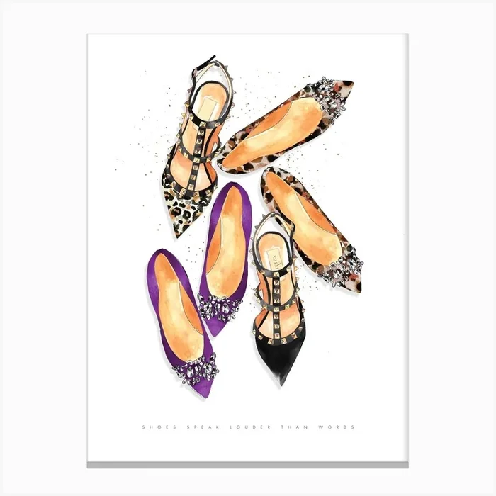 Shoes Speak Louder Than Words Canvas Print by Mercedes Lopez Charro