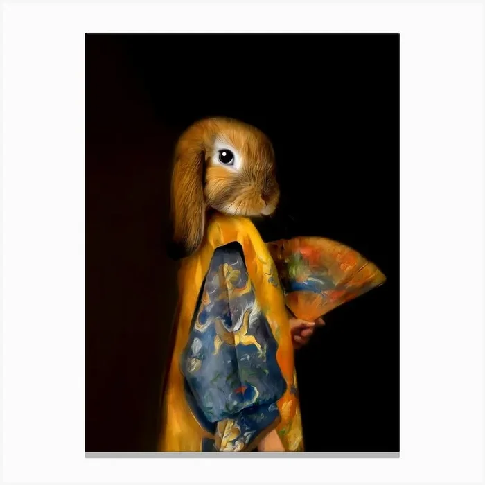 Shy Sioe The Rabbit Pet Portraits Canvas PrintL- by l’Animorphe – Lanimorphe by Tein Lucasson