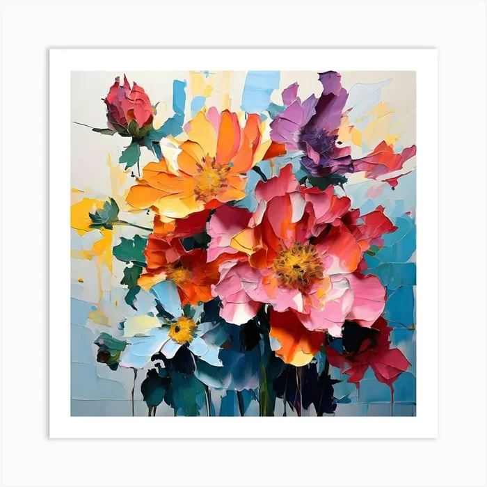 simple and evokes the opening of the flowers Art Print by Art shop