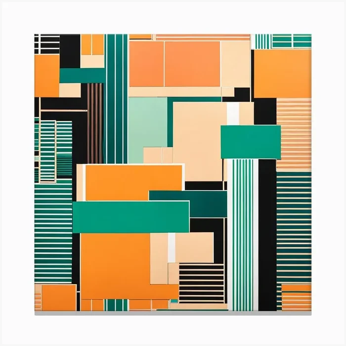 Simple Flat Art Painting Miami Inspired Art, 107 Canvas PrintPP by Pattern playroom