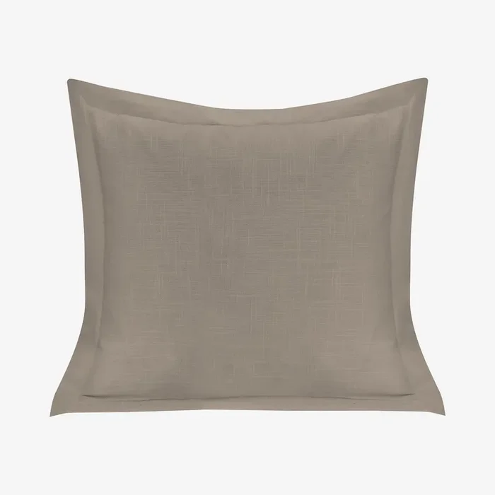 Single Flanged Washed Linen Pillow – Taupe by HiEnd Accents