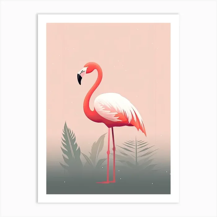 Sleek Flamingo Form Art Print by Art-Syndicate