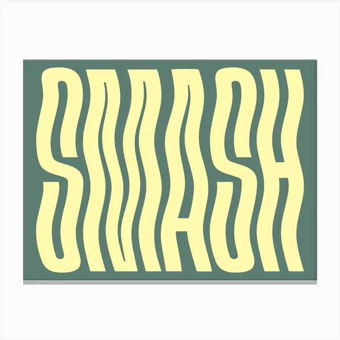 Smash Wavy Text (dark green tone), cool, text, typography, summer, bold, pastel, cool, aesthetic, hustle, grind, work hard, motivating, inspiring, saying, phrases, words, vibes Canvas Print by Paigaam Studio