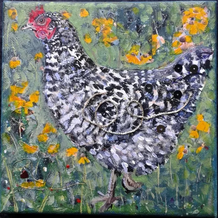 Speckled Hen (2014) Collage by Fiona Plaisted
