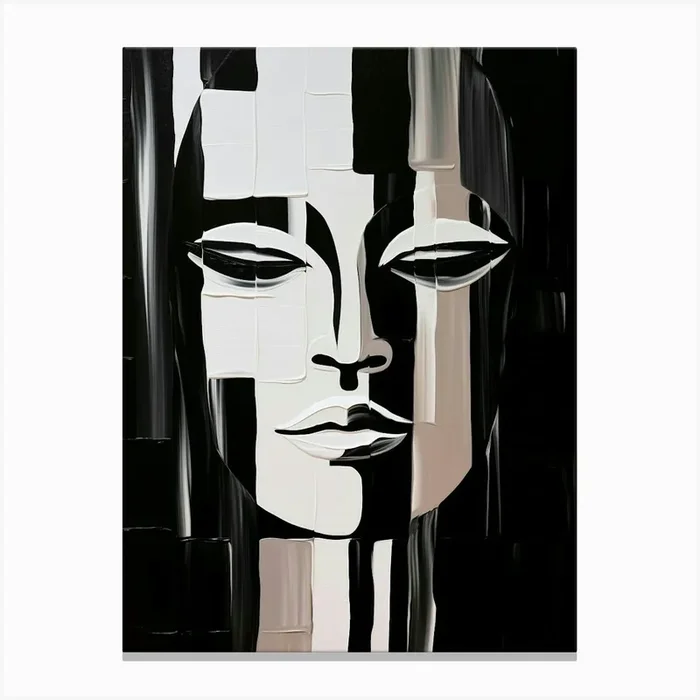 Spectrum Of Emotions Abstract Black And White 4 Canvas Print by Abstract Art Expressions
