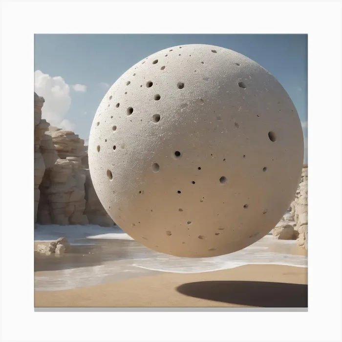 Sphere In The Sand Canvas PrintH by handxl