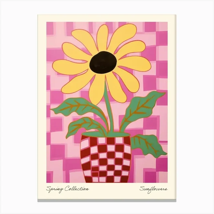 Spring Collection Sunflowers Flower Vase 1 Canvas Print by Dreamy Seasons Art