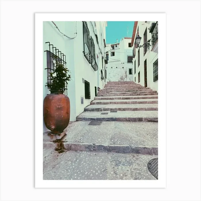 Stairs In The Old Town of Altea Art Print by the Limón