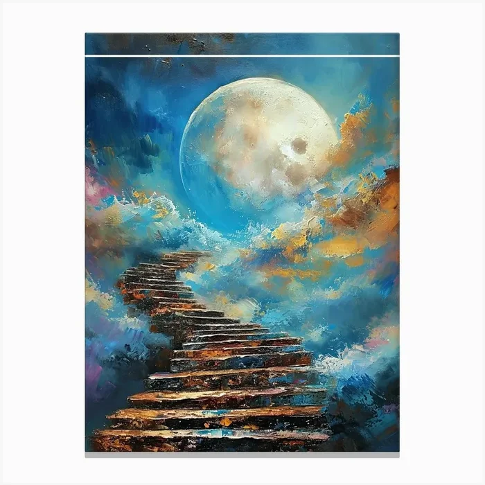 Stairway To Moon Canvas Print by Art-Syndicate