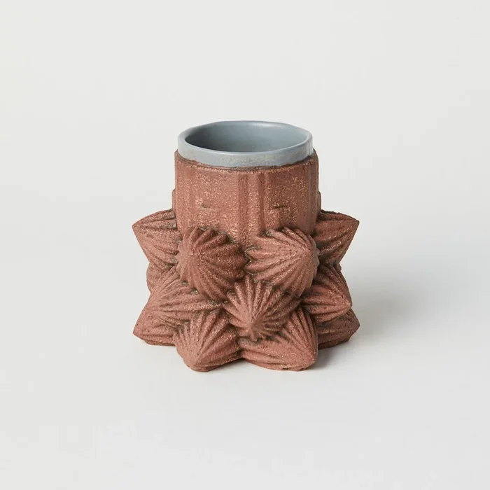 Star Stone Seed Vessel – Brick Red with Gray-Green Glaze