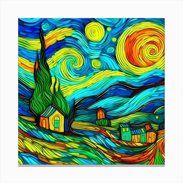 Starry Night Canvas Print by NooBoutiqueDesigner