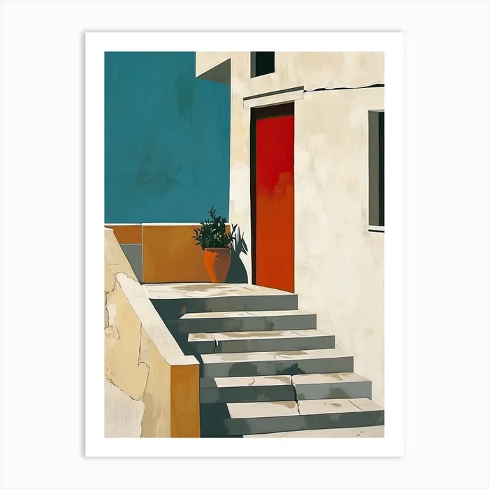 Steps To Greece Art Print by Art-Syndicate