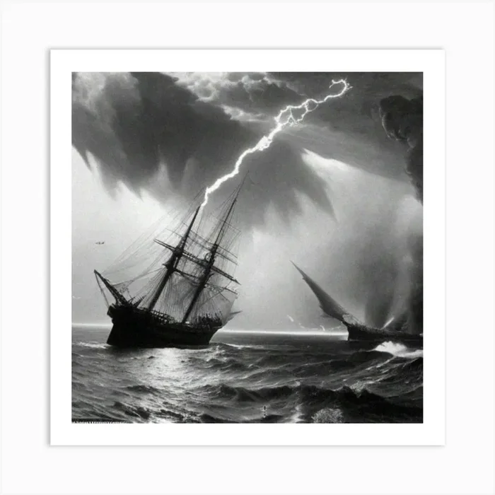 Storm Black And White Art PrintZ by ZeusGallery