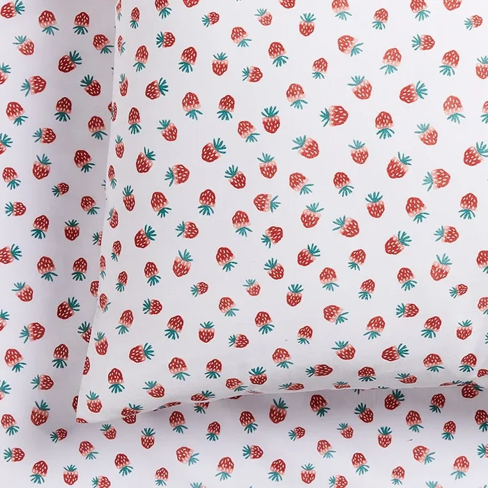 Strawberry Fields Organic Cotton Cot Sheets