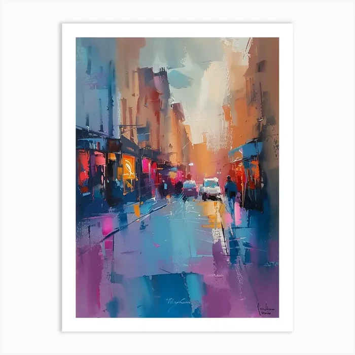 Street Scene Art Print by DamianLuna