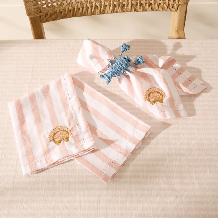 Stripe Clay Shell Napkins Pack of 2