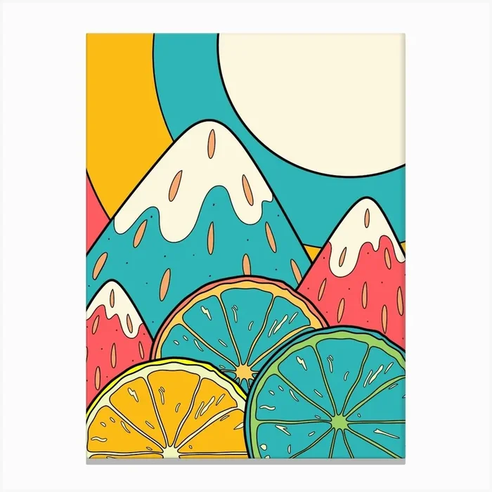 Summer Citrus Lands Canvas Print by Swadeillustrations
