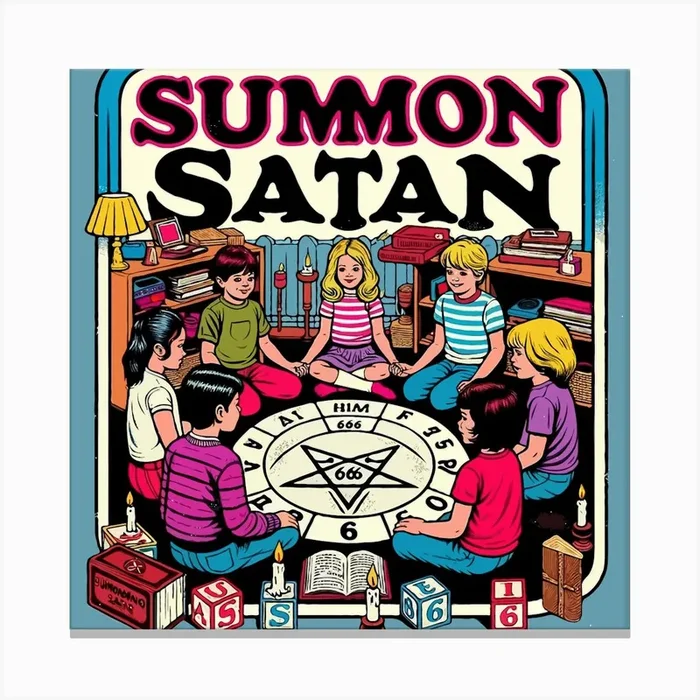 Summon Satan Canvas PrintTT by Text Tease