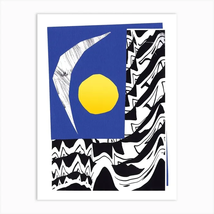 Sun And Moon Collage Art Print by Studio Colourbox