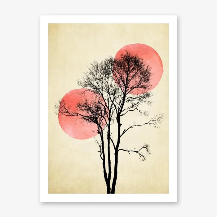 Sun and Moon Hiding Art Print by Kubistika