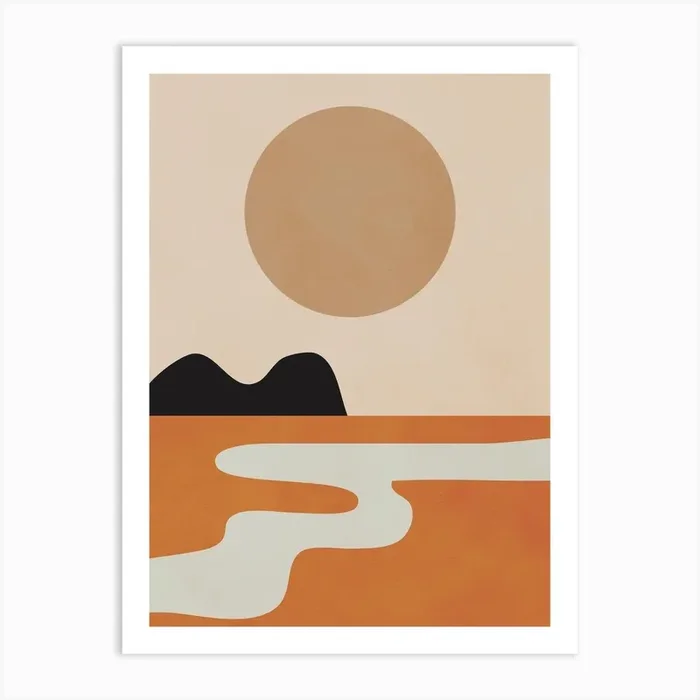 Sun Beige Art Print by ThingDesign