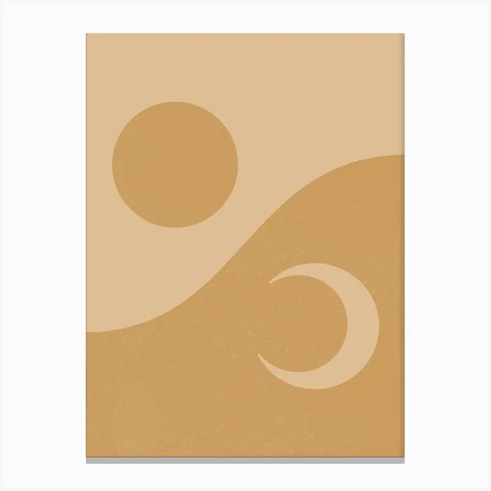 Sun Moon 1 Canvas Print by The Crayon Studio