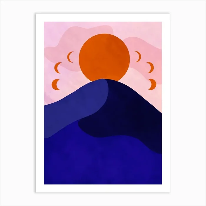 Sun Phases Art Print by Leslie Funke