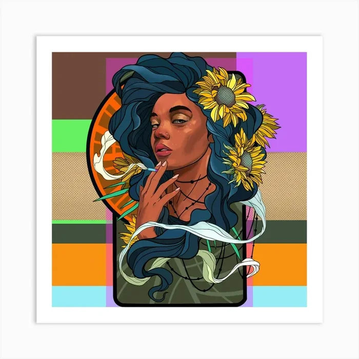 Sunflower Girl Art Print by nemesis