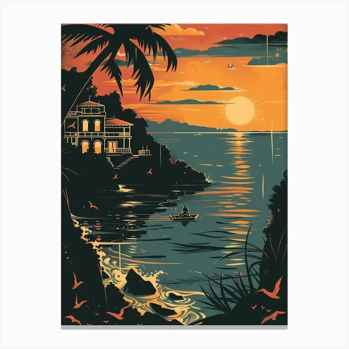 Sunset At The Beach 35 Canvas Print by DamianLuna