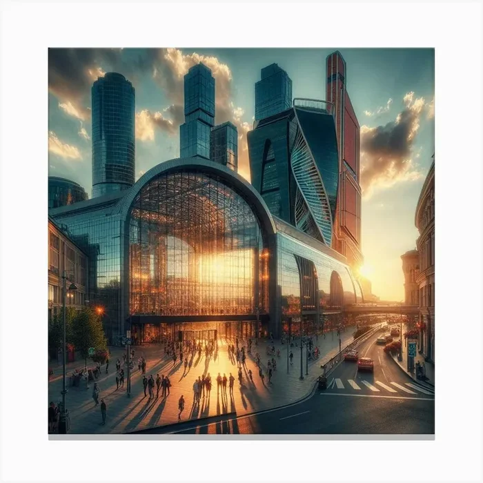 Sunset In Moscow 2 Canvas Print by SashaSorokin