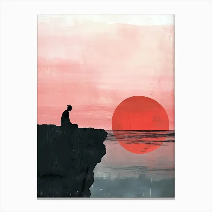 Sunset, Minimalism 1 Canvas Print by Art-Syndicate