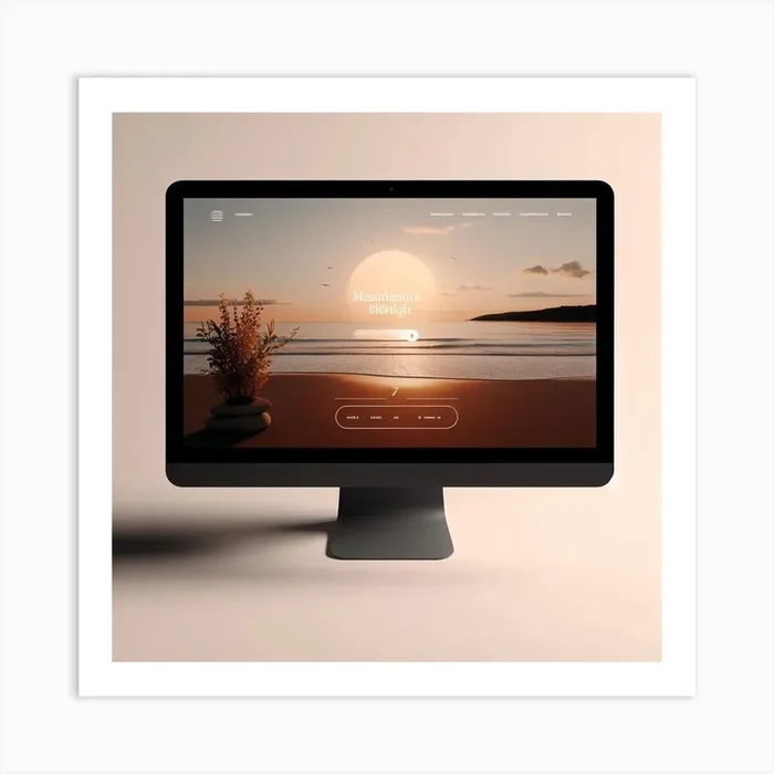 Sunset On A Computer Screen Art PrintP by PJ95J
