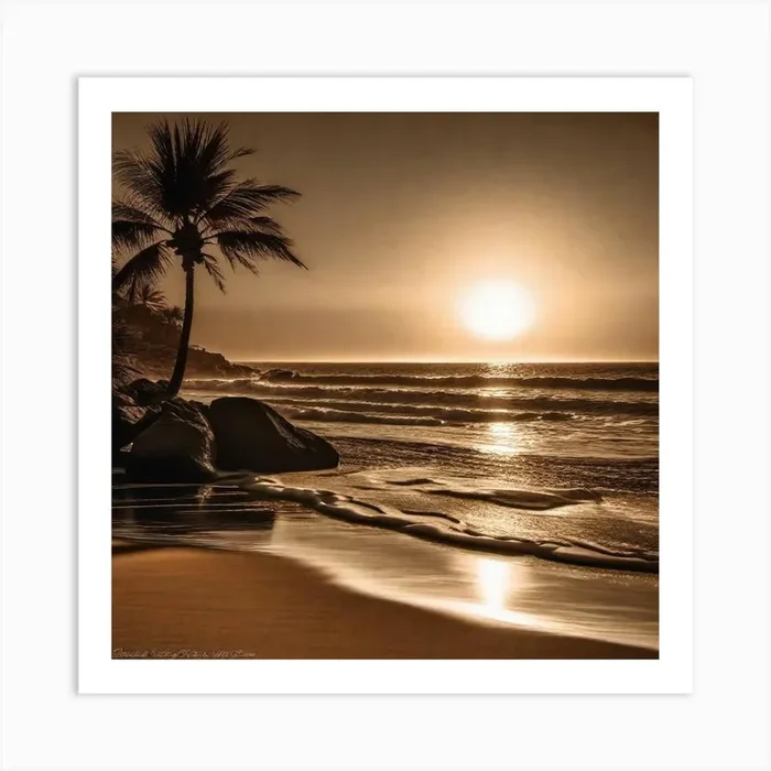 Sunset On The Beach 794 Art Print by Noctarius