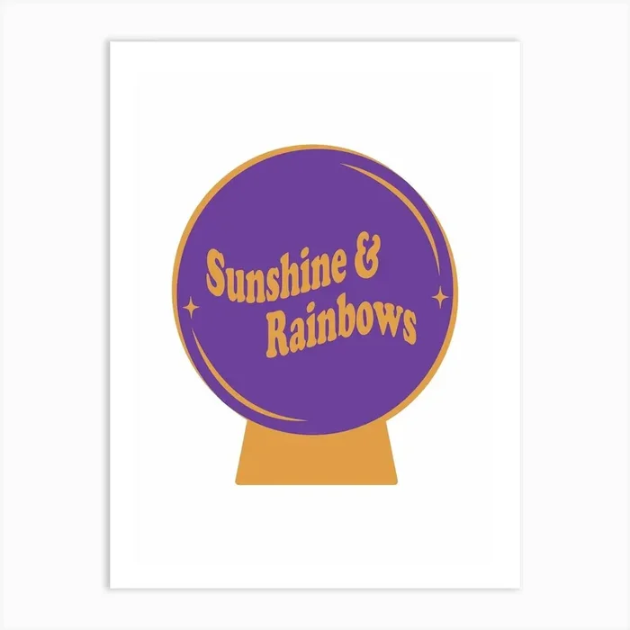 Sunshine & Rainbows Art Print – Purple Art Print by Rodeo Metz