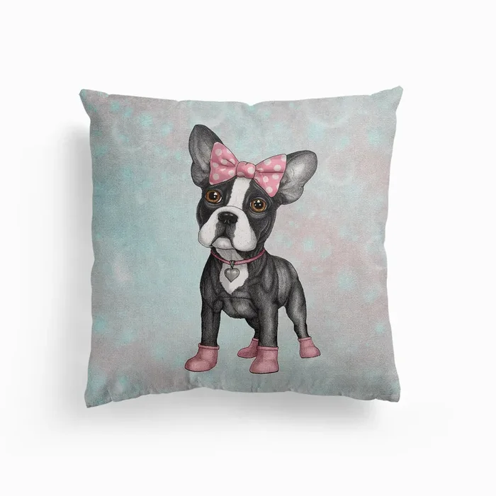 Sweet Frenchie Canvas Cushion by Barruf