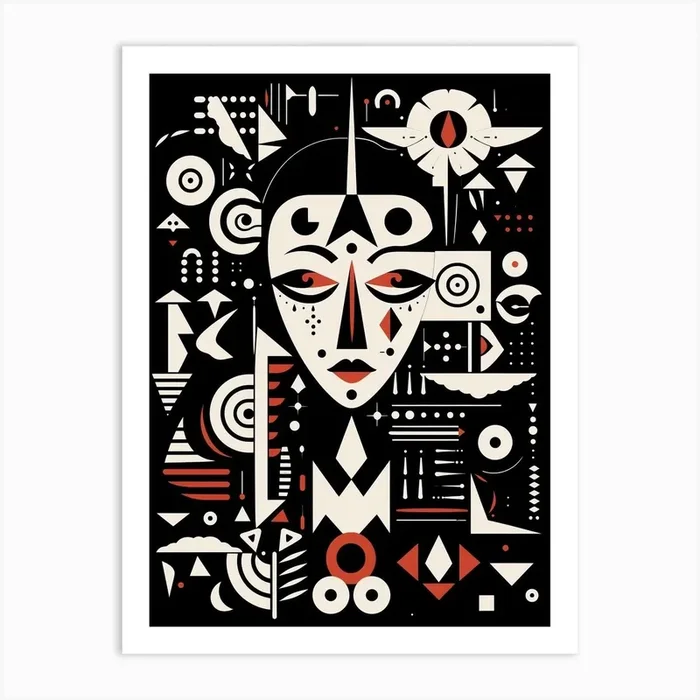 Symbols And Icons Geometric Abstract 4 Art Print by Abstract Art Expressions