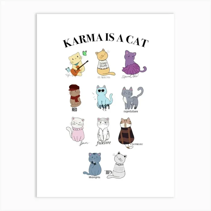 Taylor Swift Karma Is A Cat Art Print by Mambo
