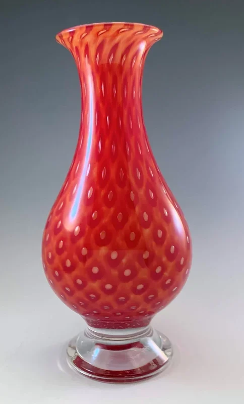 Tear Drop Vase with Foot – Red
