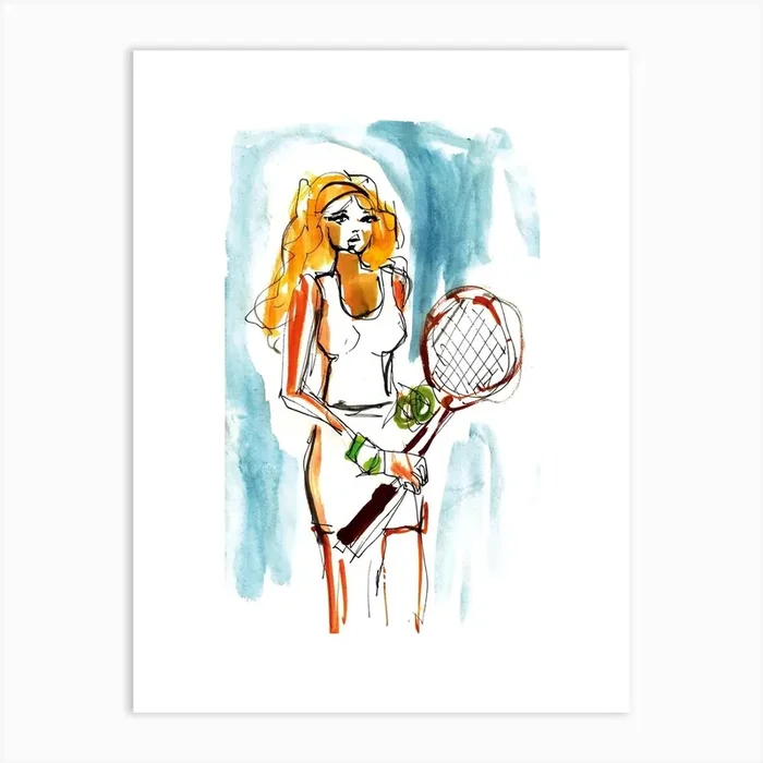 Tennis Player Art Print by Melissa Conde