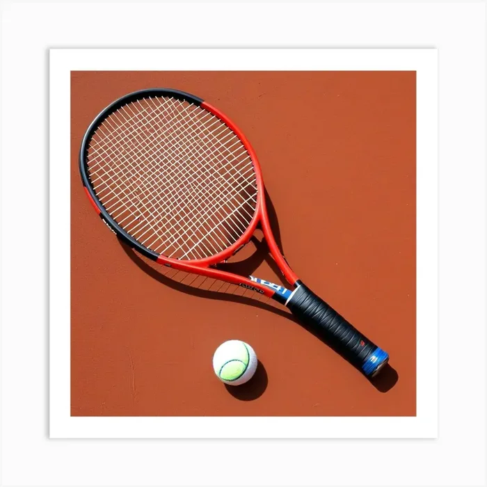Tennis Racket And Ball Art Print by Larty