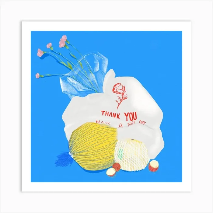 Thank You Square Art Print by Ieva Ragauskaite