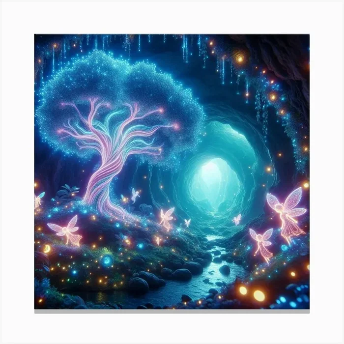 The Fairy Tree Canvas PrintJA by Julies Art Shop