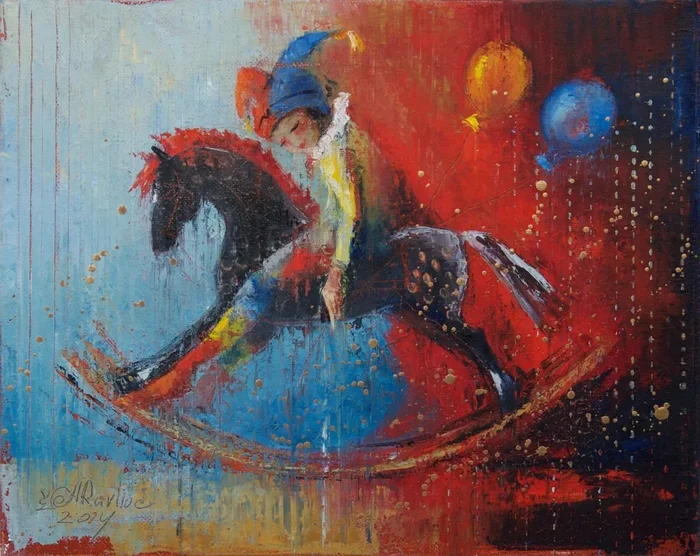 The forgotten road of childhood (2014) Oil painting by Anna Ravliuc